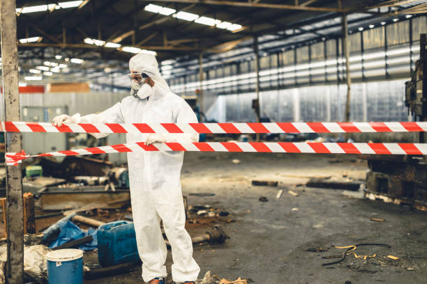 Professional Biohazard Cleanup technician working in Memphis, MI